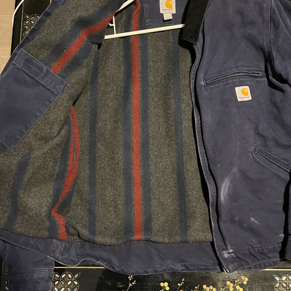 Carhartt Blue Military Field Jacket Durable Utility Design